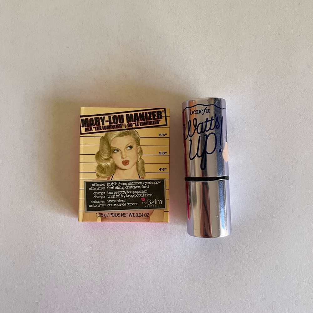 Set of 2 Mini Highlighters - theBalm Mary-Lou Manizer & Benefit Watt’s Up!